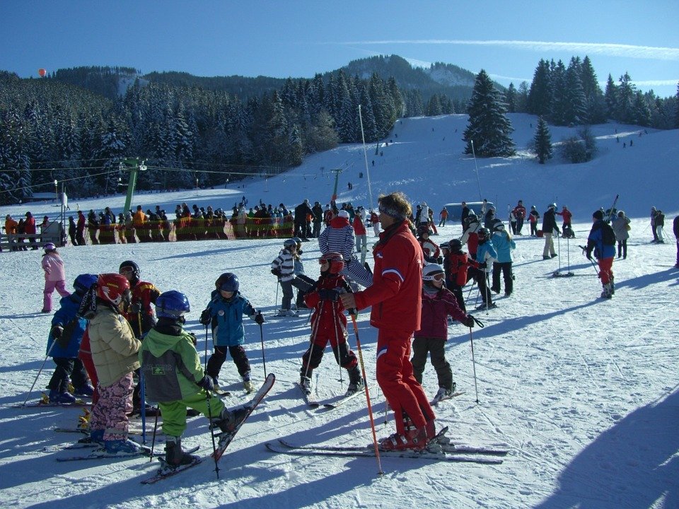 Warnweste Ski Skifreizeit Skifahren Skilehrer Skigruppe Langlauf Gruppe 